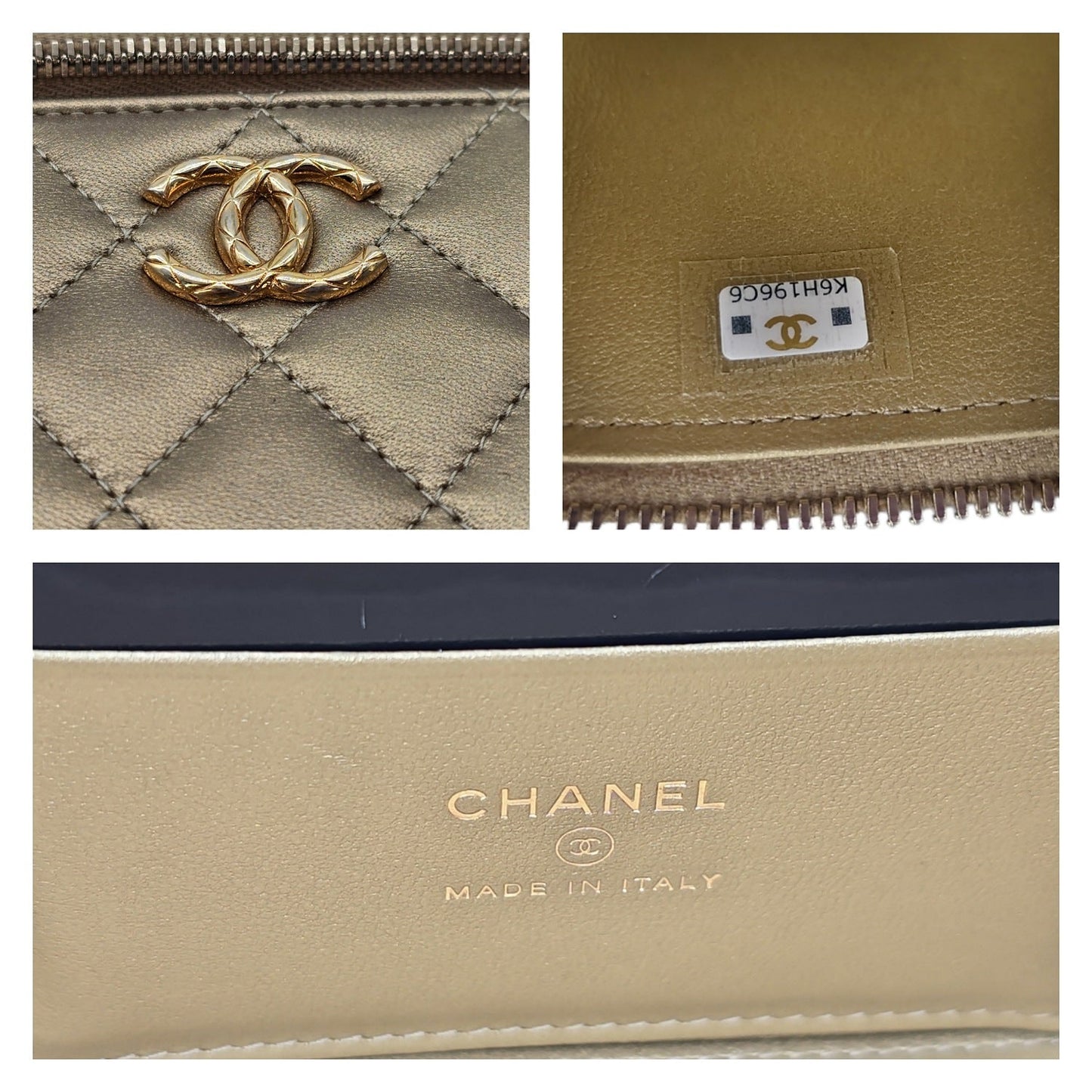 Chanel Metallic Quilted Lambskin Small Dynasty Vanity Case
