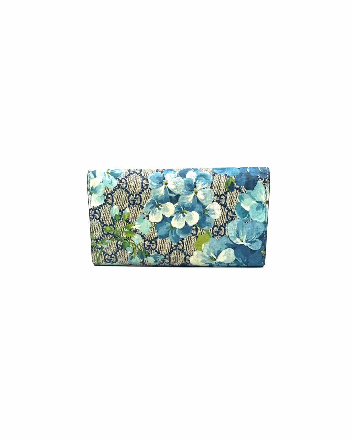GUCCI Blue Coated canvas Floral Wallet