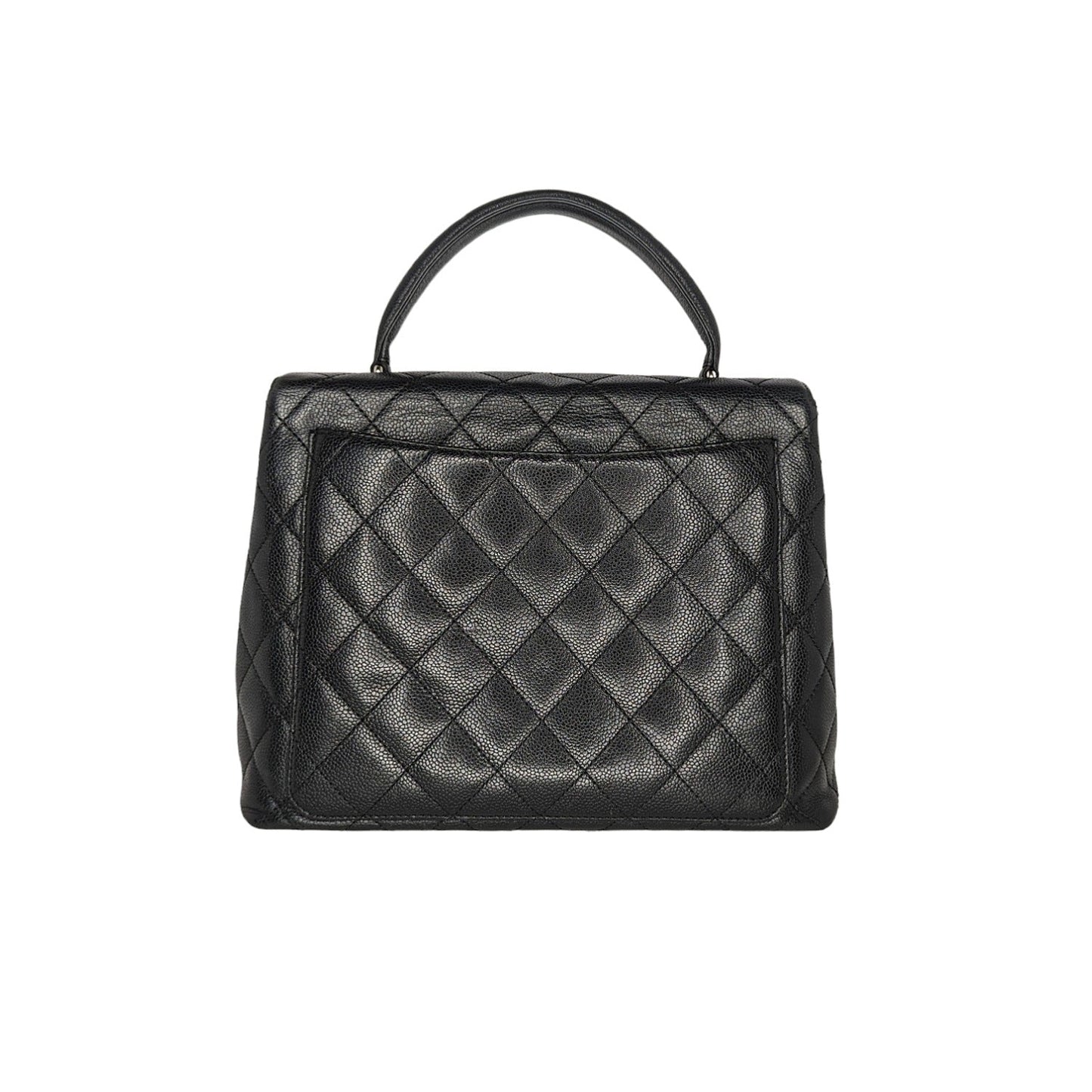 Chanel Vintage Caviar Quilted Kelly Top Handle Bag