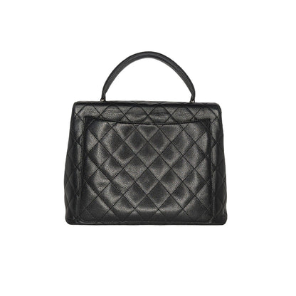 Chanel Vintage Caviar Quilted Kelly Top Handle Bag