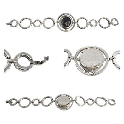 Gucci 22mm Round Link Bangle Watch w/ Black Dial