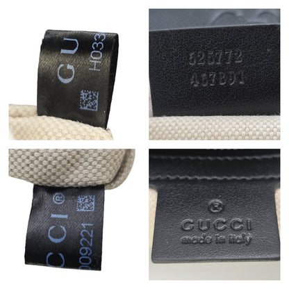 Gucci Black GG Embossed Perforated Leather Double Handle Tote