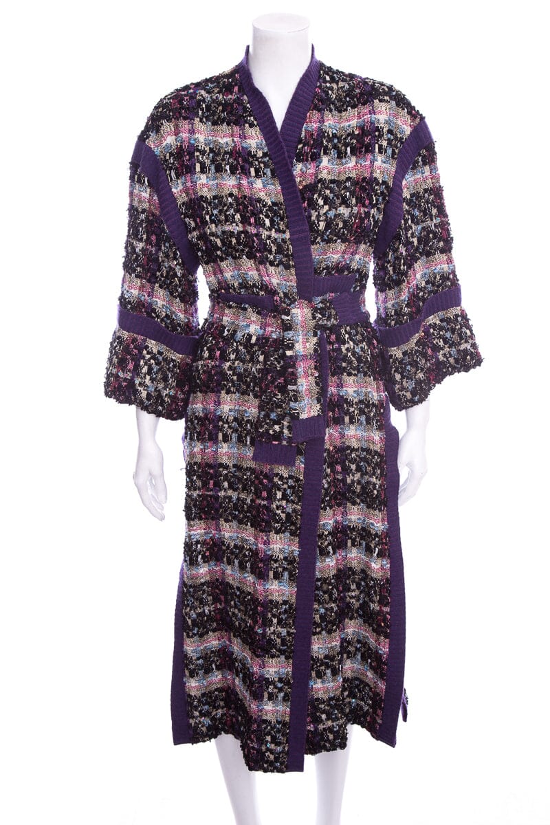 Chanel 2007 Purple & Black Tweed Sweater SZ 42