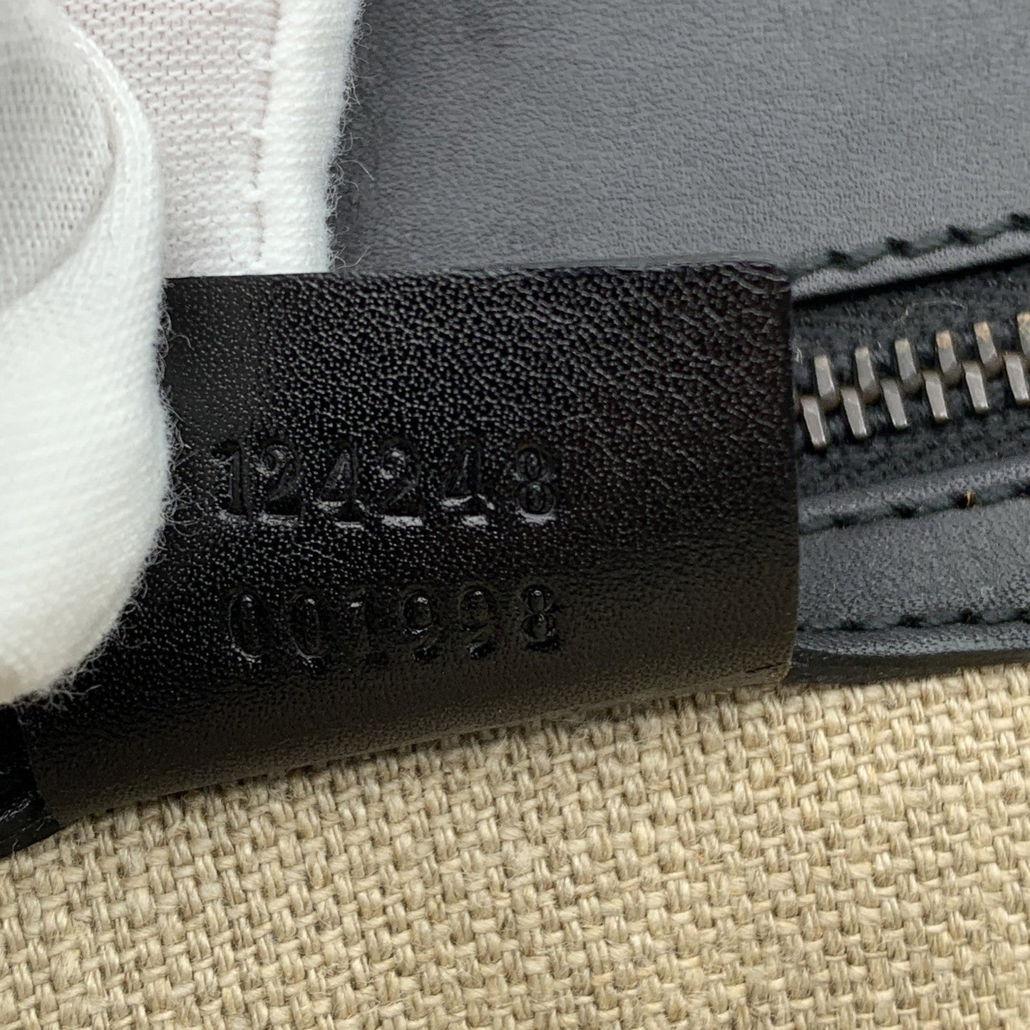 GUCCI Black Leather Bamboo Detail Handbag Satchel Bag