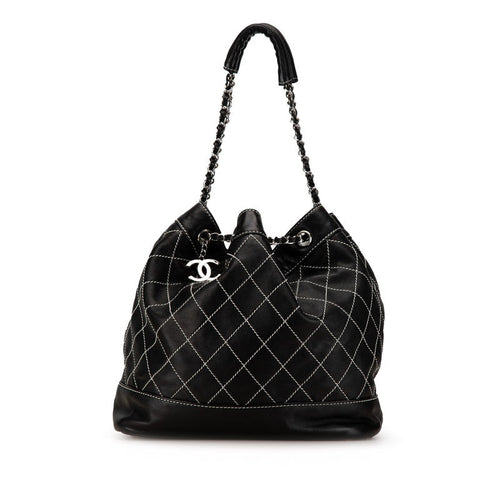 Chanel Wild Stitch Coco Mark Drawstring Bag