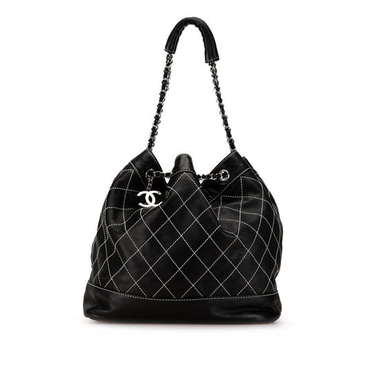 Chanel Wild Stitch Coco Mark Drawstring Bag