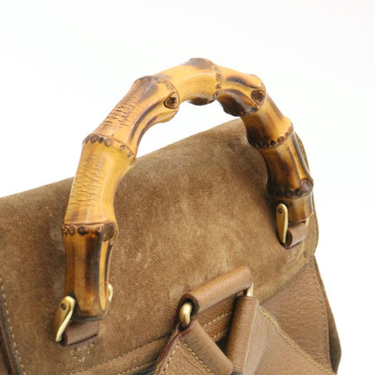 GUCCI Bamboo Backpack Suede Brown  ds086
