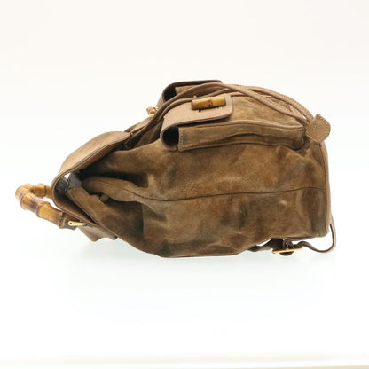 GUCCI Bamboo Backpack Suede Brown  ds086