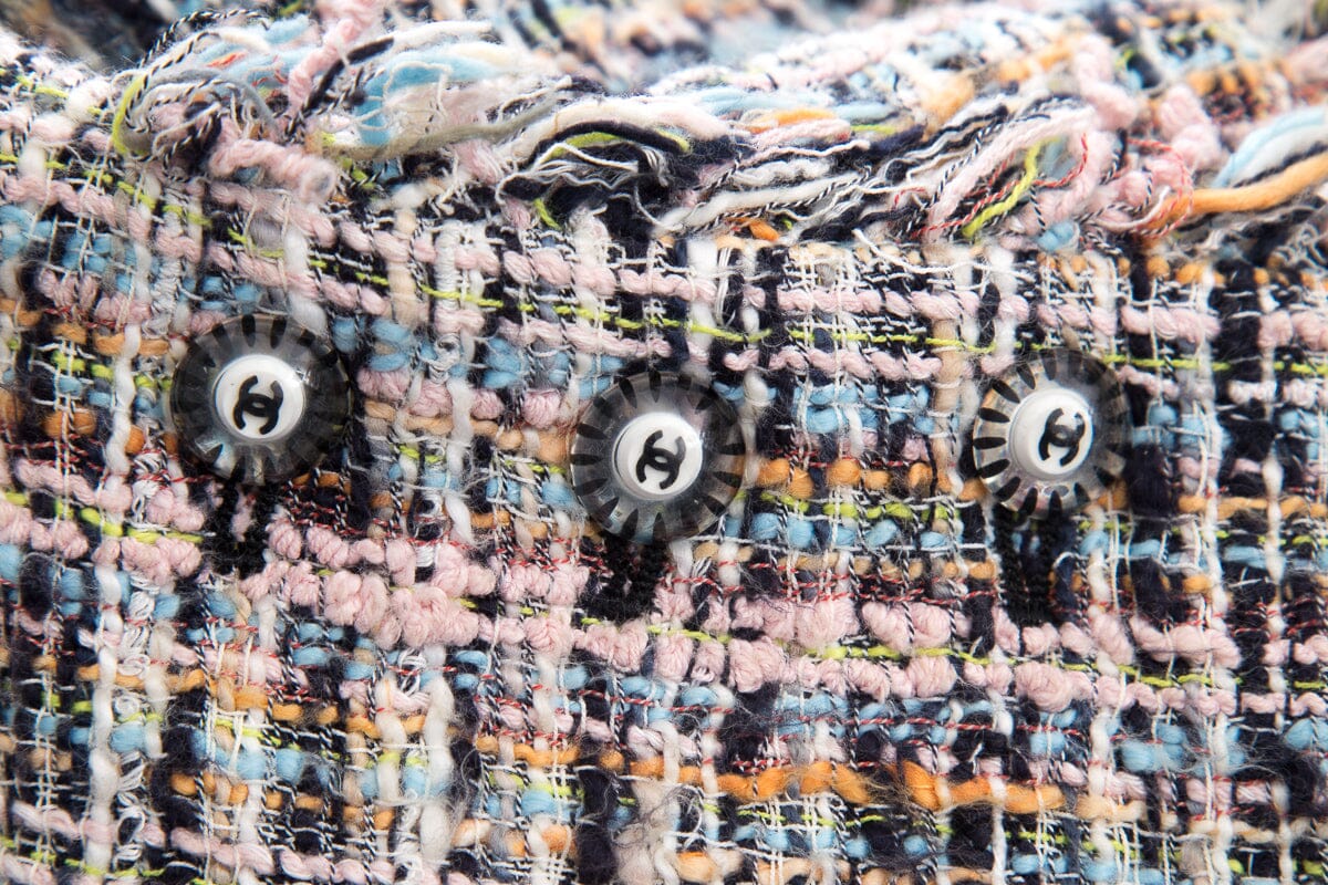 Chanel Multicolor Tweed Fringe Jacket SZ 42