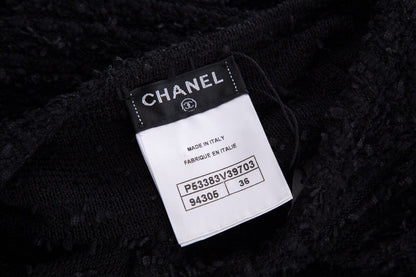 Chanel Black Tweed Sweater SZ 36