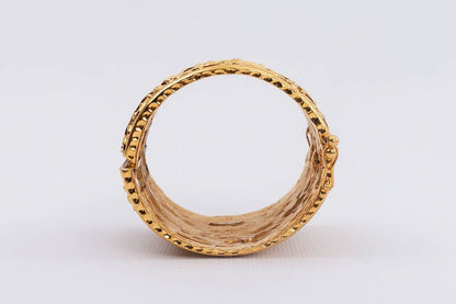 Bracelet manchette dore Chanel 1980s