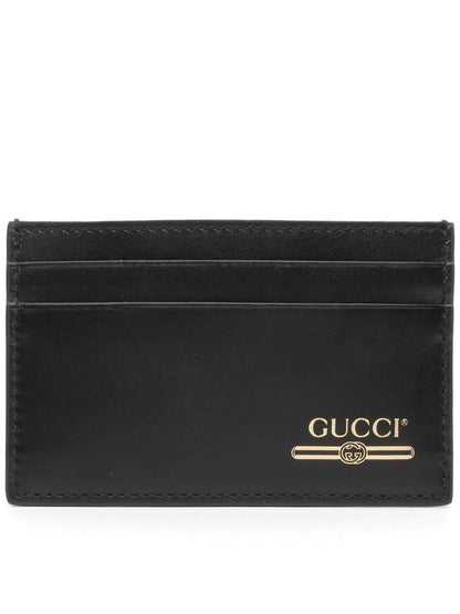 Gucci Belted Logo Leather Card Wallet Black