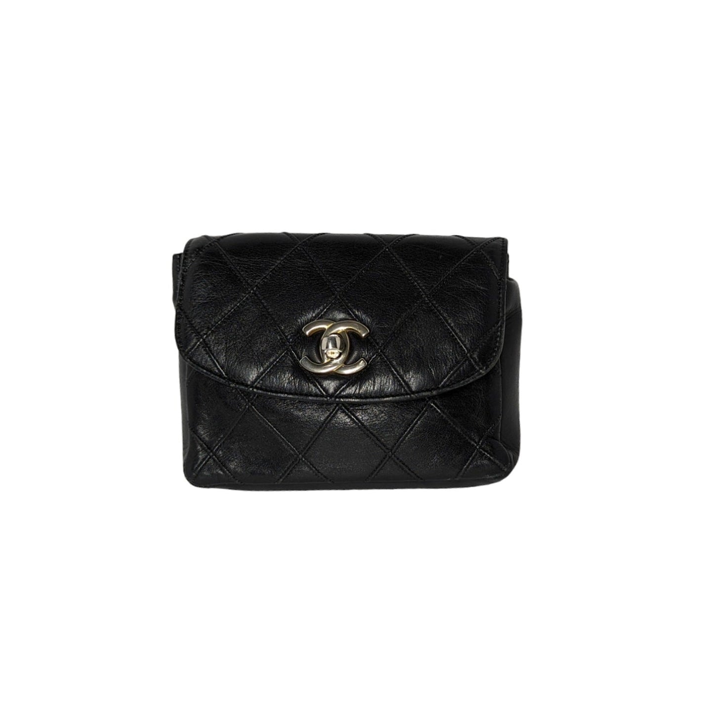 Chanel Vintage Lambskin Diamond Stitched Flap Waist Belt Bag