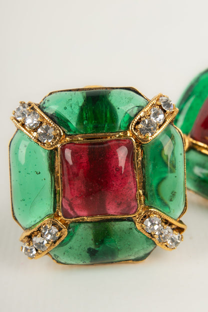 Boucles d'oreilles en pte de verre Chanel