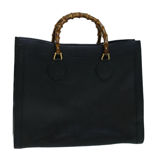 GUCCI Bamboo Hand Bag Leather Black 002 1186 0259  ep1914
