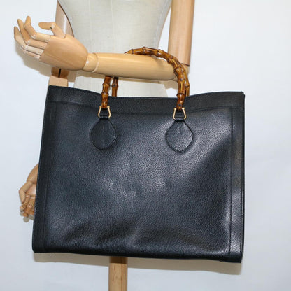 GUCCI Bamboo Hand Bag Leather Black 002 1186 0259  ep1914