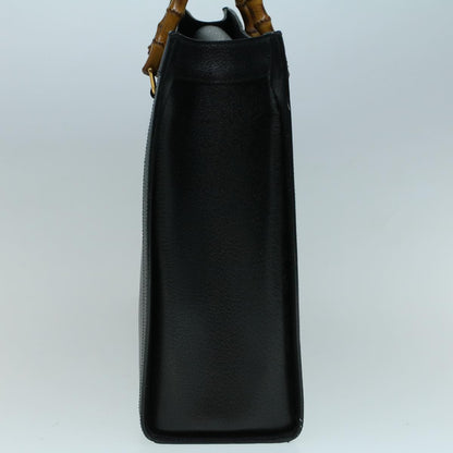 GUCCI Bamboo Hand Bag Leather Black 002 1186 0259  ep1914