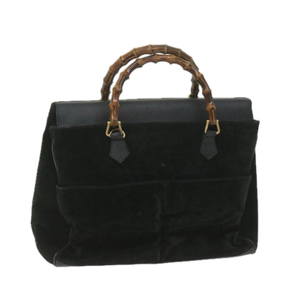 GUCCI Bamboo Hand Bag Suede Black 002 423 0022  ep1933
