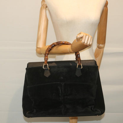 GUCCI Bamboo Hand Bag Suede Black 002 423 0022  ep1933