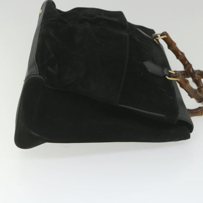 GUCCI Bamboo Hand Bag Suede Black 002 423 0022  ep1933