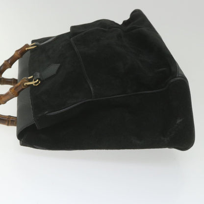 GUCCI Bamboo Hand Bag Suede Black 002 423 0022  ep1933