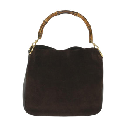 GUCCI Bamboo Shoulder Bag Suede 2way Brown 001 3754 1638  ep2097