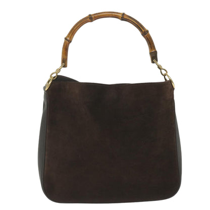 GUCCI Bamboo Shoulder Bag Suede 2way Brown 001 3754 1638  ep2097