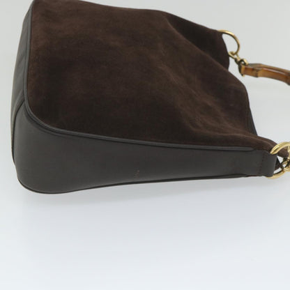 GUCCI Bamboo Shoulder Bag Suede 2way Brown 001 3754 1638  ep2097