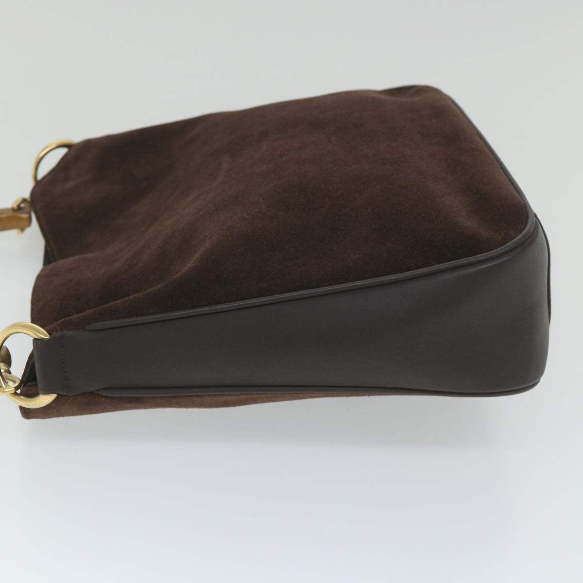 GUCCI Bamboo Shoulder Bag Suede 2way Brown 001 3754 1638  ep2097