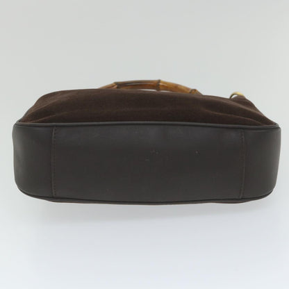 GUCCI Bamboo Shoulder Bag Suede 2way Brown 001 3754 1638  ep2097