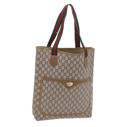 GUCCI GG Plus Supreme Web Sherry Line Tote Bag Beige Red Green  ep2191