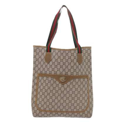 GUCCI GG Plus Supreme Web Sherry Line Tote Bag Beige Red Green  ep2191