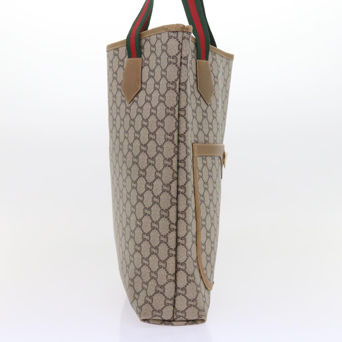 GUCCI GG Plus Supreme Web Sherry Line Tote Bag Beige Red Green  ep2191