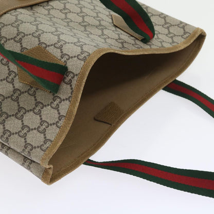 GUCCI GG Plus Supreme Web Sherry Line Tote Bag Beige Red Green  ep2191