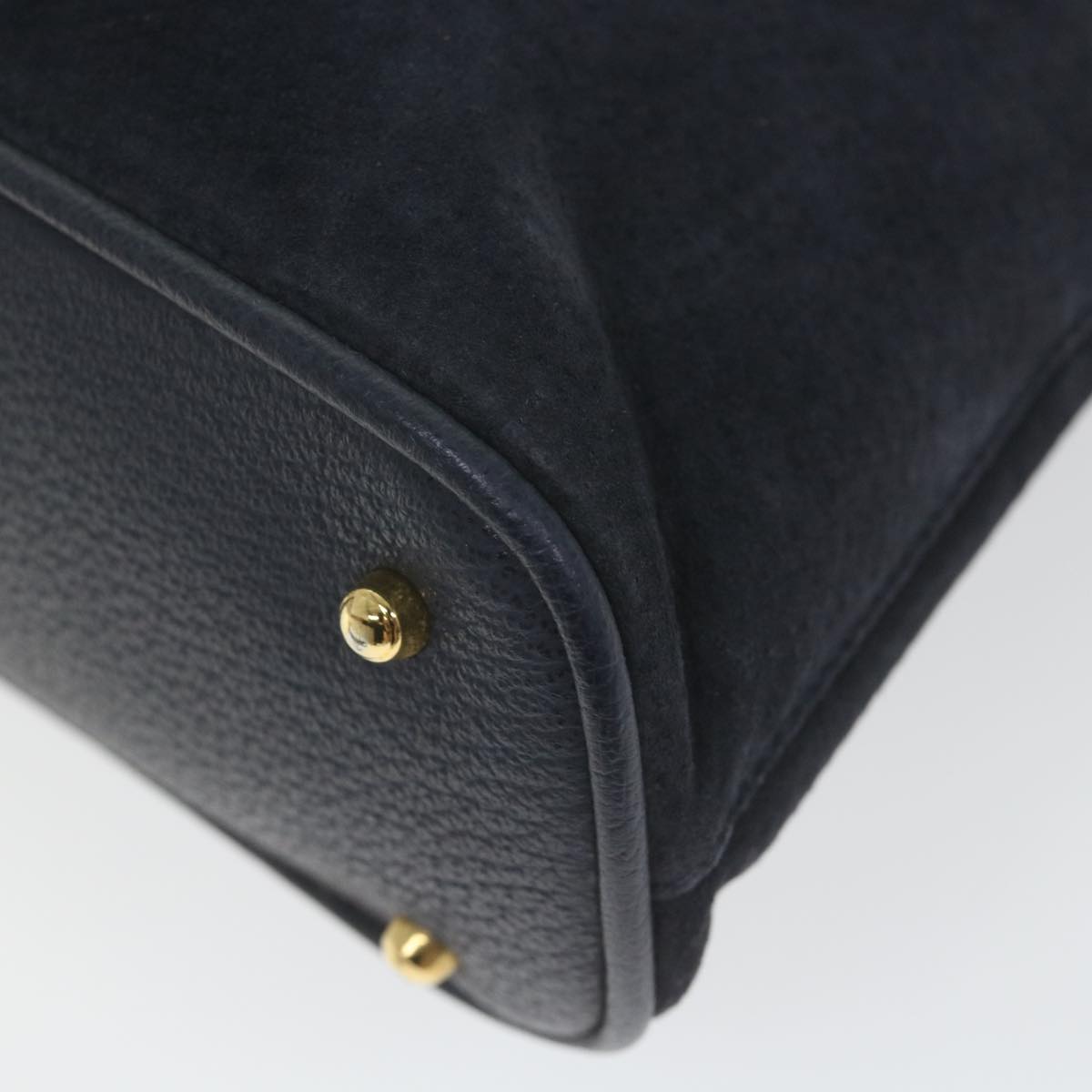 GUCCI Bamboo Hand Bag Suede 2way Navy 000 2058 0290 0  ep2263