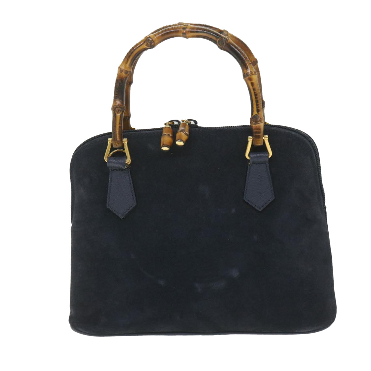 GUCCI Bamboo Hand Bag Suede 2way Navy 000 2058 0290 0  ep2263