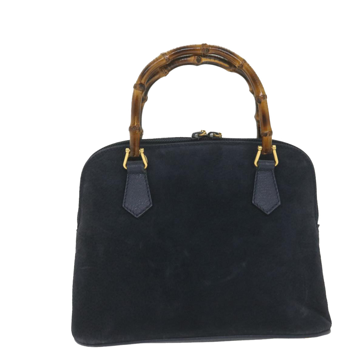 GUCCI Bamboo Hand Bag Suede 2way Navy 000 2058 0290 0  ep2263