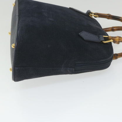 GUCCI Bamboo Hand Bag Suede 2way Navy 000 2058 0290 0  ep2263