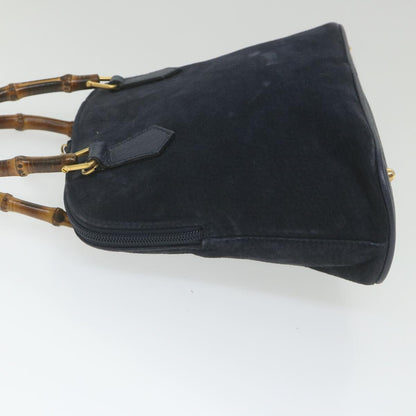 GUCCI Bamboo Hand Bag Suede 2way Navy 000 2058 0290 0  ep2263