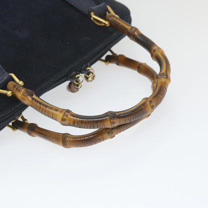 GUCCI Bamboo Hand Bag Suede 2way Navy 000 2058 0290 0  ep2263