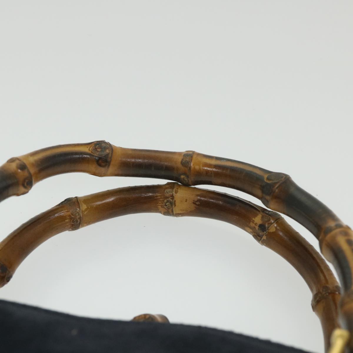 GUCCI Bamboo Hand Bag Suede 2way Navy 000 2058 0290 0  ep2263