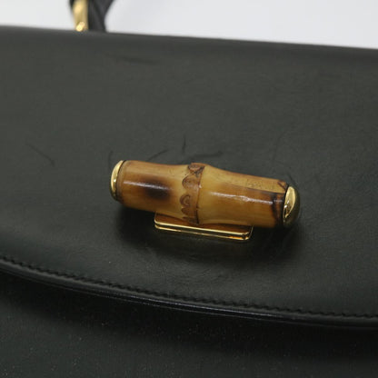 GUCCI Bamboo Hand Bag Leather Black 000 406  ep2265