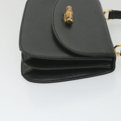 GUCCI Bamboo Hand Bag Leather Black 000 406  ep2265