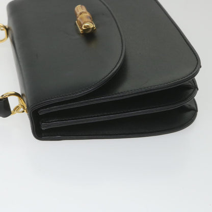 GUCCI Bamboo Hand Bag Leather Black 000 406  ep2265