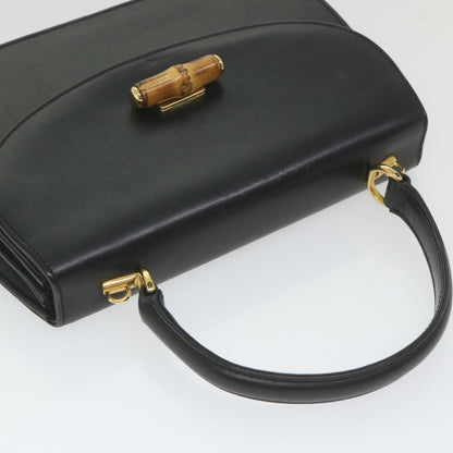 GUCCI Bamboo Hand Bag Leather Black 000 406  ep2265
