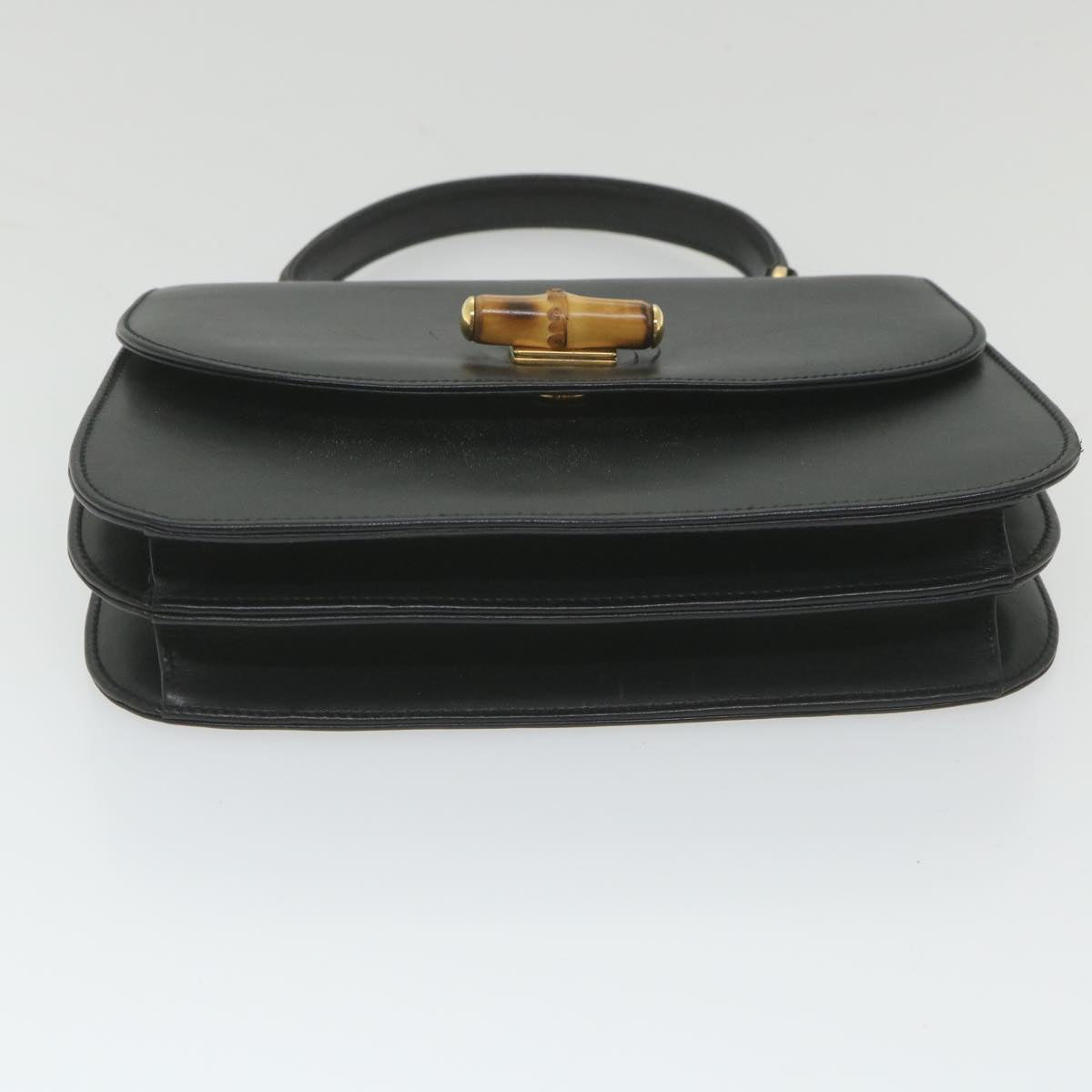 GUCCI Bamboo Hand Bag Leather Black 000 406  ep2265