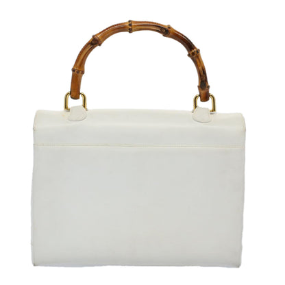 GUCCI Bamboo Hand Bag Leather White 26 000 0029  ep2281