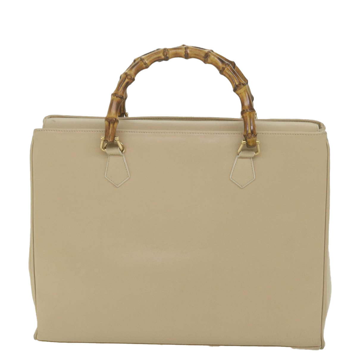 GUCCI Bamboo Hand Bag Leather 2way Beige 002 2855 0322 0  ep2294