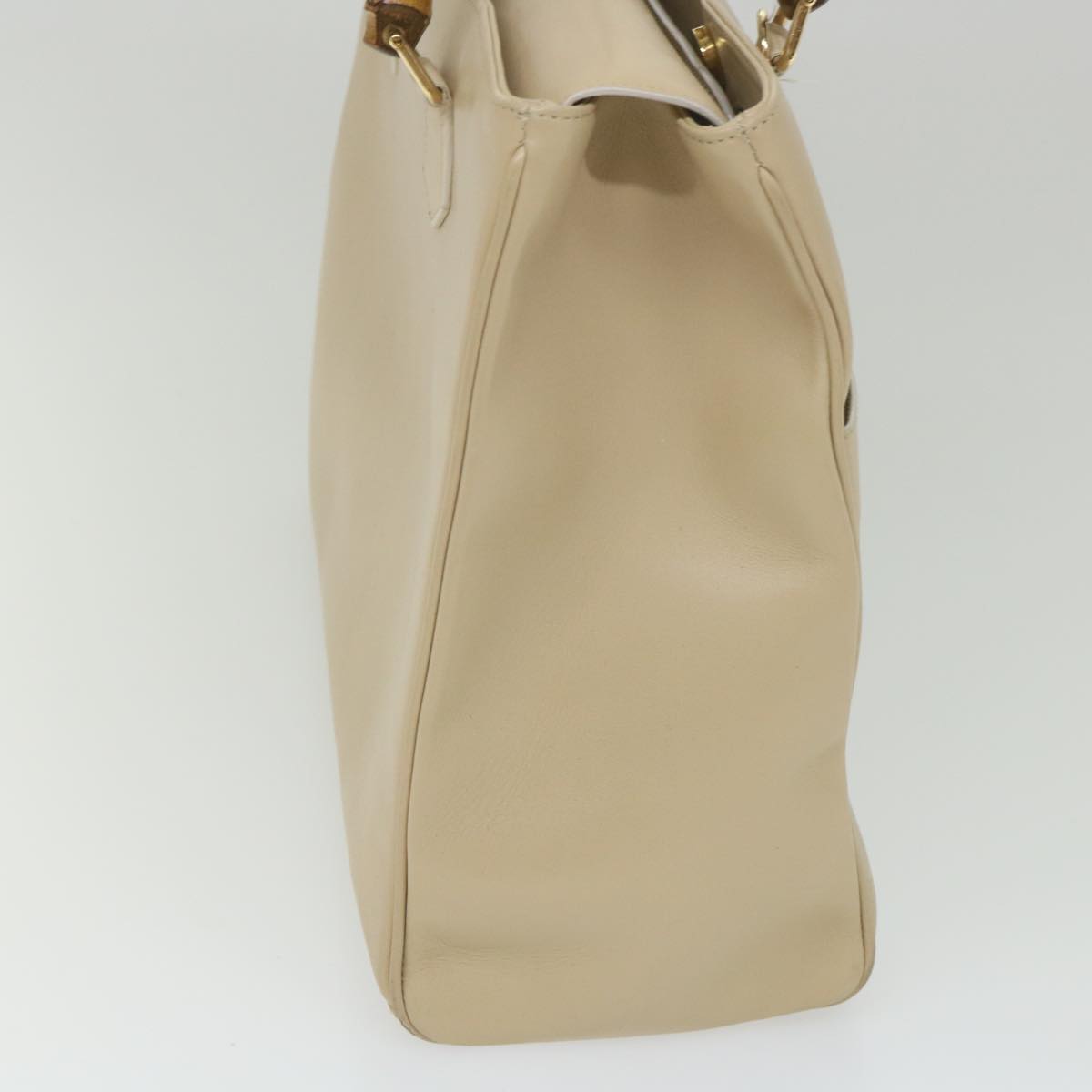 GUCCI Bamboo Hand Bag Leather 2way Beige 002 2855 0322 0  ep2294