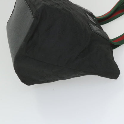 GUCCI GG Canvas Web Sherry Line Tote Bag Black Red Green 131230  ep2297